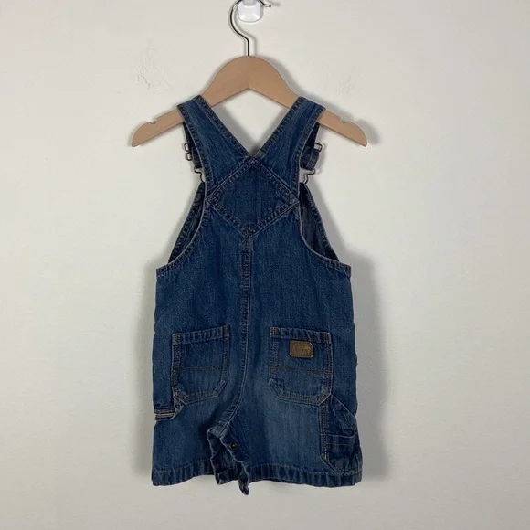 Genuine Kids By Oshkosh 24 Months Short Denim Overalls Summer Casual Comfort - Picture 4 of 7